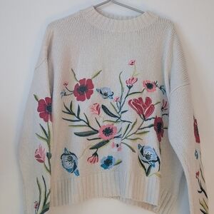 Guess Women's Sweater with Floral Embroidery